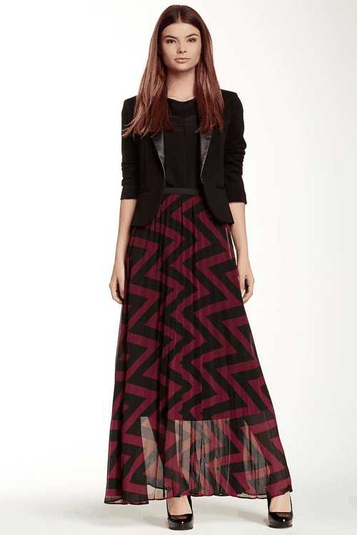 WallpapHer Pleated Chiffon Maxi SkirtShop for more like this on Wantering!