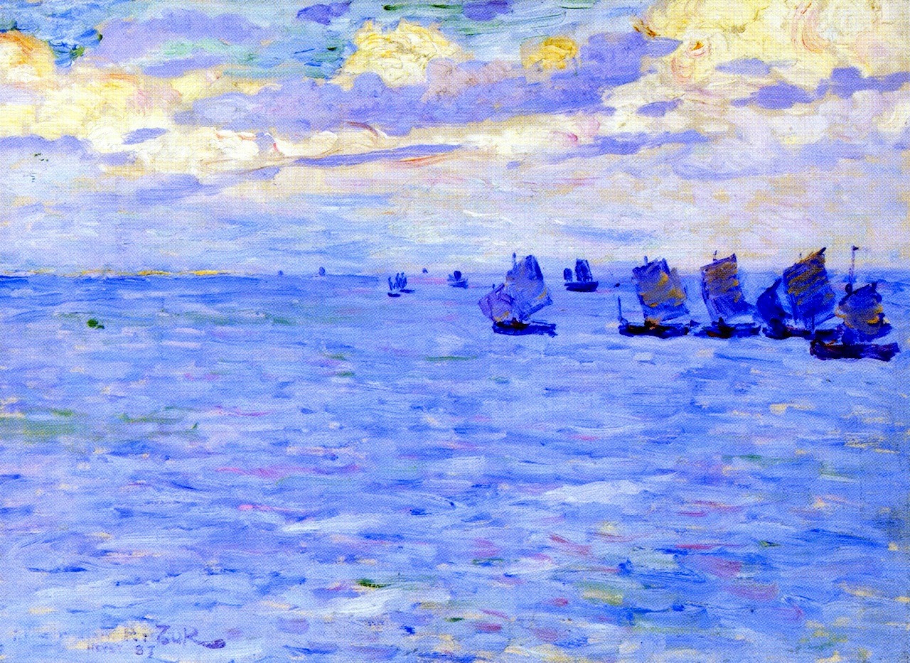 goodreadss:  Abram Molarsky - The Storm (1934) Fishing Boats Setting Sail - Theo