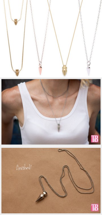 DIY Easy Small Spike Necklace Tutorial from Trinkets in Bloom I saw these necklaces yesterday in Tha