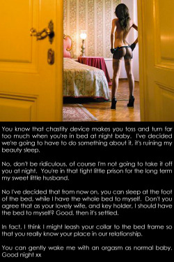 Fuckyeahchastiseme:  You Know That Chastity Device Makes You Toss And Turn Far Too