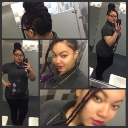 she-is-like-no-other:  Good morning #morning #beauty #bbw #outfit #boxbraids #protectivehairstyle #darklips #bun #updo #plussize