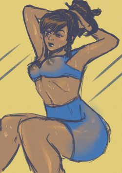 madammoanster:Pharah workout-sketch &lt;3