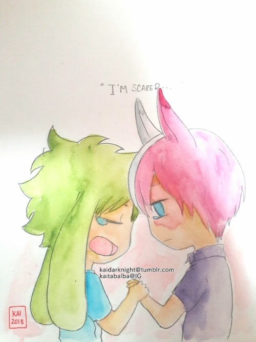 TODODEKU WEEK 2018Day 2: InsecuritiesWatercolor Kitsune!Todoroki and Bunny!Midoriya. Kindda late but