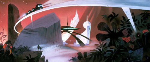 scurviesdisneyblog:Visual development for The Incredibles (2004) by Lou Romano