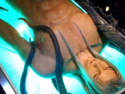 oberin:  rp-sephiroth:  (EVERYONE needs a half-naked Sephiroth on their dash to confuse everyone who looks over your shoulder at your screen.Could someone give me a headcanon explanation what the tentacles are for?)   This is a statue that is in Square