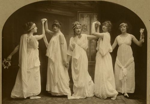 Dance class in Torquay. Agatha Christie in the centre. ca. 1904