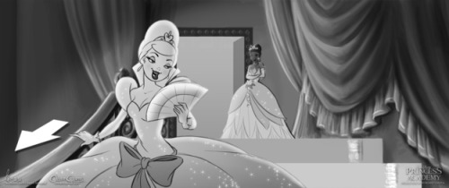 thatsthat24:  muchymozzarella:  princeamongmen:  Storyboard and Concept Art On What Would Have Been The First Disney Short To Have Every Disney Lady Interacting With Each other! But Was Never Made After The 2D Animation Deportment Was Shut Down The Music