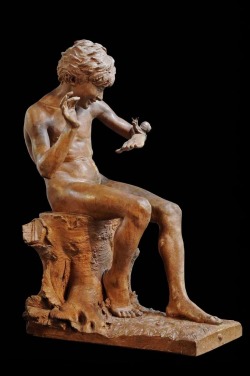 hadrian6:  Child with a Snail. 19th.century.attributed to Adolphe Thabard. French 1831-1905. patinated plaster.http://hadrian6.tumblr.com