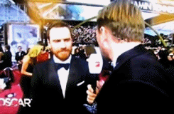  Benedict interrupts Michael’s interview to get a hug and his tie fixed 