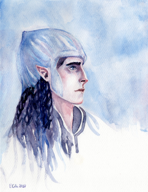 marhelf:Guardian of the sky.A Gondolin warrior.Watercolour on paper, (yesterday) 2020