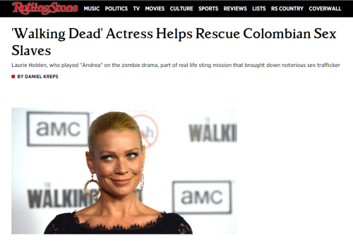 futureblackwakandan: loseurself:  intersectionalism:  “Here’s a pretty unbelievable story: Laurie Holden is an actress who plays Andrea on “The Walking Dead,” but she isn’t just an actress. Holden also works as a human rights activist with a