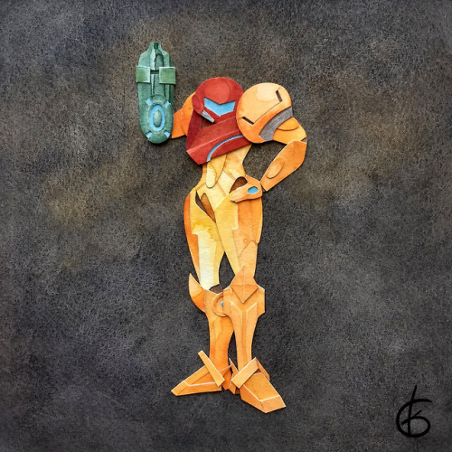 5-part Samus CommissionDown Tilt, Buster Missile, Victory, Charge Shot, Down SmashWatercolor, Paperc