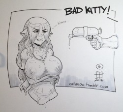 Callmepo:  Inktober Day 16 - Wet. No Idea What Cath Did… But Ferdkat Is Gonna Get