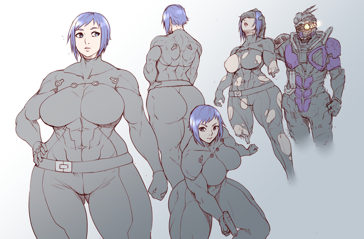 mr-ndc:  Motoko (Arise) sketch, with awkward Mashin Chaser.