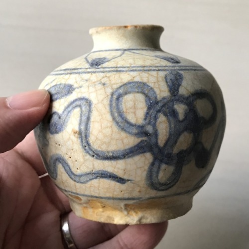 Ming Dynasty Wanli Period Swatow Zhangzhou Lion Motif Porcelain Jarlet  (Batam Shipwreck 1