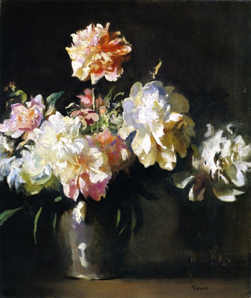 labellefilleart:  Vase of Peonies, Edmund Tarbell