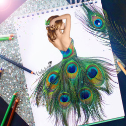 colour-me-creative:  Peacock feather drawing