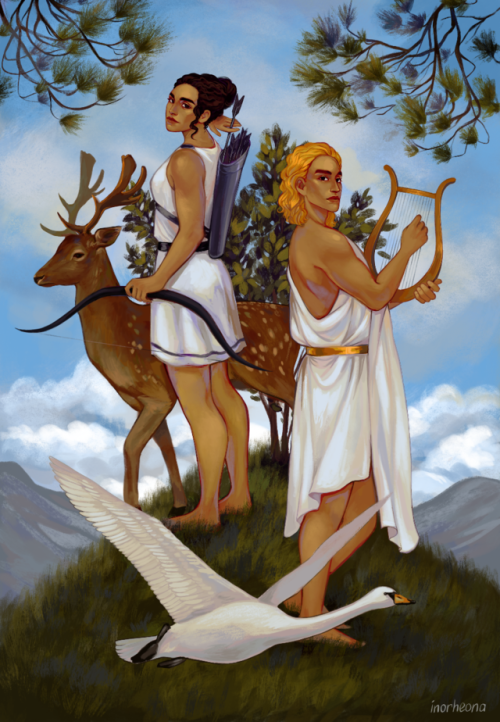 inorheona:Artemis and Apollo;
