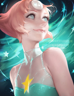 sakimichan:   continuing off of the Steven Universe gem girls series, the amazing pearl *_* love her color palette~ she was relaxing to paint ^^   