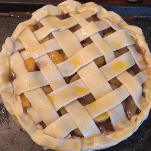 Pies/Desserts: Before. . . . Peach-Pear Pie with a Lattice Top, Pumpkin Pie, and Yam Pecan Praline C