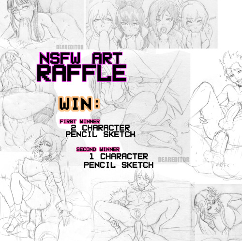 deareditorr:  Sorry guys we will have to start again with the art raffle, because my other blog got terminated.  ————-NSFW ART RAFFLE—————- How to participate:Follow me and reblog this post to enter. First winner: 2 character pencil