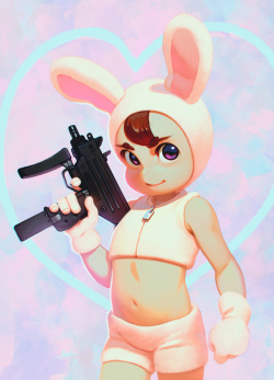 alkestomb: Mess with the bunny you get the gunny. Support me on Patreon ^w^  https://www.patreon.com/alke 