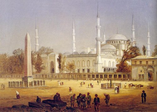 historyontheorientexpress: Sultan Ahmed Mosque, Istanbul, 19th Century (Sultan Ahmed Camii). 