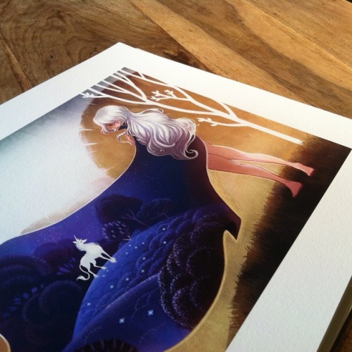 Prepping my Last Unicorn prints for the winners of last week’s give-away. Thank you all for fo