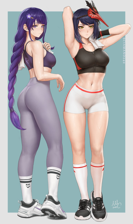  Raiden and Sara Gym - 原神 Sciamano240https://www.pixiv.net/artworks/97931592