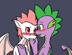 closetfizzle:  princessmarshmallow:  Finished the Spike/Fizzle pic I started last night Closet Fizzle and a Bicurious Spike having a little one-on-one time together I don’t know, I kind of imagine the Spike from my blog having a bicurious phase in the