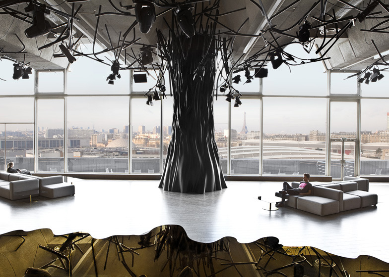 AMAZING: Interior nightclub Electric
“ Lighting projectors and cables hang from the spindly branches of chunky black trees inside this penthouse bar and nightclub in Paris by French designer Mathieu Lehanneur.
Named Electric, the music venue features...