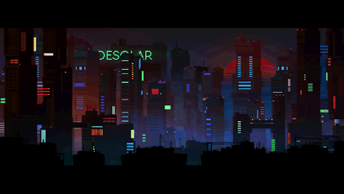 pixel art, cyberpunk, & vintage anime