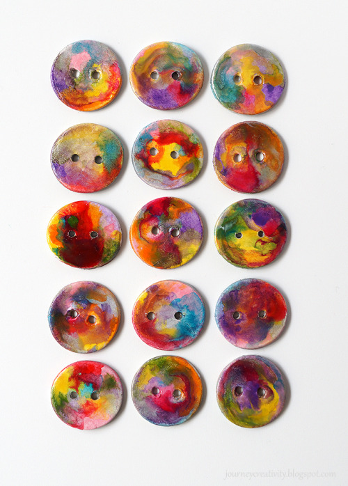 DIY Clay Buttons from Journey Into Creativity.Use air dry clay, acrylic paints and varnish to make t