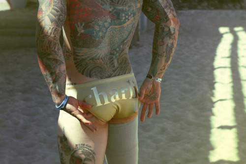 manly-brutes:  manly-brutes.tumblr.com  The added ink work front and back is awesome - WOOF