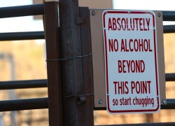 asweetheartbeing40:  Lol   I find this sign hilariously funny but objectionable.on the principal that alcohol should always be allowed&hellip;lol. 