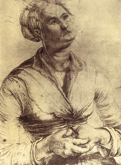 Woman Looking Up, 1514, Matthias GrunewaldMedium: chalk,paper