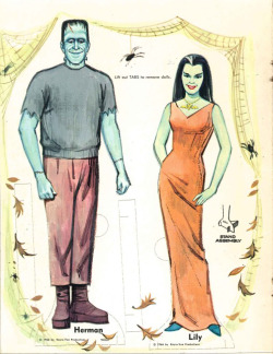 vintagegal:  The Munsters Paper Dolls, 1966