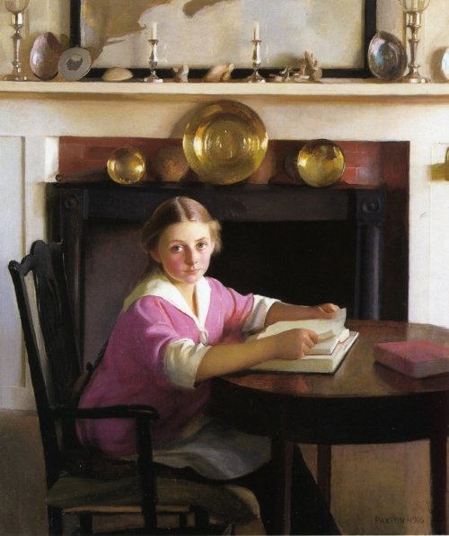 Portrait of Elizabeth Blaney (1916). William McGregor Paxton (American, 1869-1941). Oil on canv
