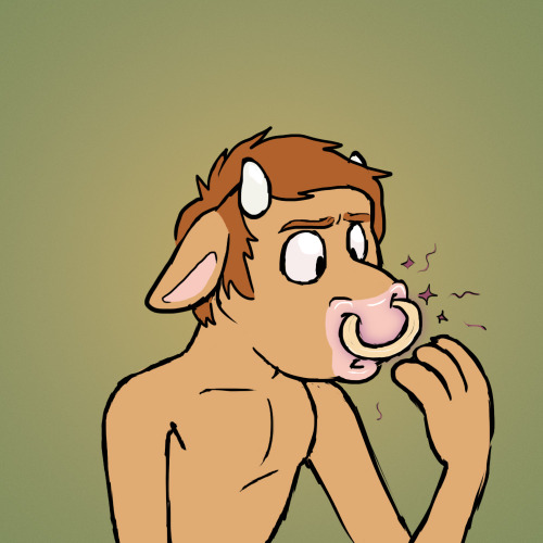 kotepteef: Boy, looks like nose rings are risky business!  @rubberskunkadditionally made this little
