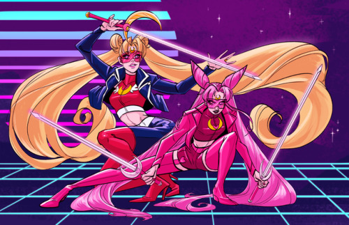 hackedmotionart: New Cyberpunk Sailor Moon print for ECCC  *tries to sing the Night Rider theme
