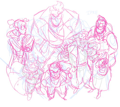 dramatic-audio: neonjawbone: SOME STOLEN CENTURY DOODLES the boys and a messy WIP of the crew of the