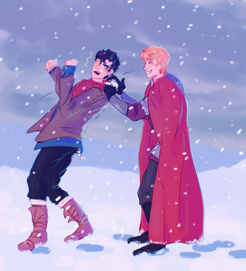 gedref:ways to annoy merlin #382: put snow down his shirt