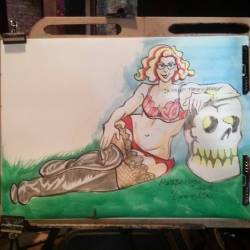 Drawing of Libby Mae at Dr. Sketchy’s