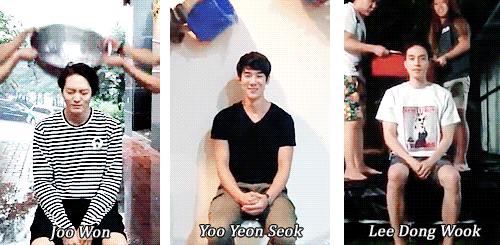 paper-box:  Korean actors and actresses accepting the ALS Ice Bucket Challenge. 