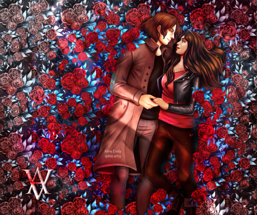 Vampire Academy commission I did for Beacon Book Box! ❤ I love painting roses xDThis is Rose and Dim