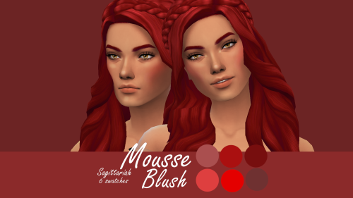 Mousse Blushbase game compatible6 swatchesproperly taggedenabled for all occultsdisabled for randoms