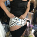 pinkwind472:Diapered up for dinner. Soaked by the end of the night. 