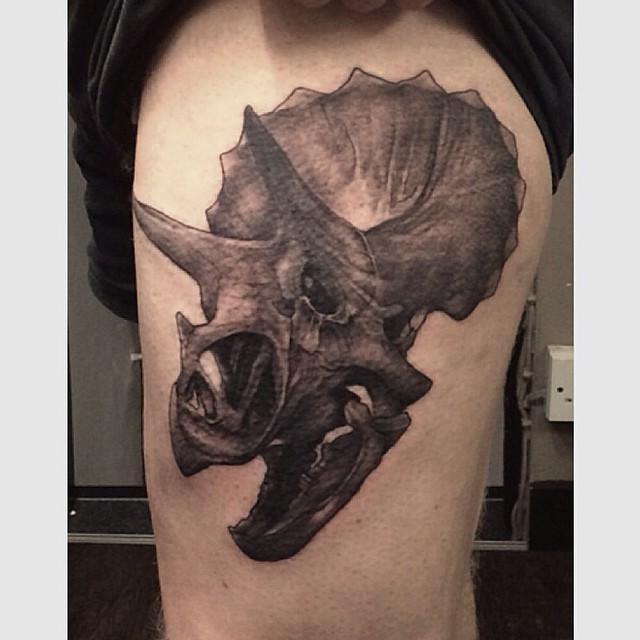 Triceratops Skull Tattoo on Arm  Best Tattoo Ideas Gallery