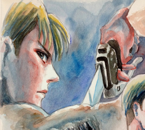 ermioney: My dream have come true. I finally have 1,000++ followers on Tumblr!! Thank you guys so much. Here I give you, The watercolor art of Attack on Titan season 2. I’ll keep creating art and improving my skill. Next goal, 2,000 followers!! Fighto!