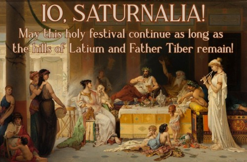 Saturnalia is an ancient Roman religious festival honoring the agricultural god Saturn. The first Sa